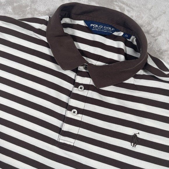 Ralph Lauren Other - Ralph Lauren Polo‎ Golf Brown Striped Short Sleeve Pima Cotton Mens XL
